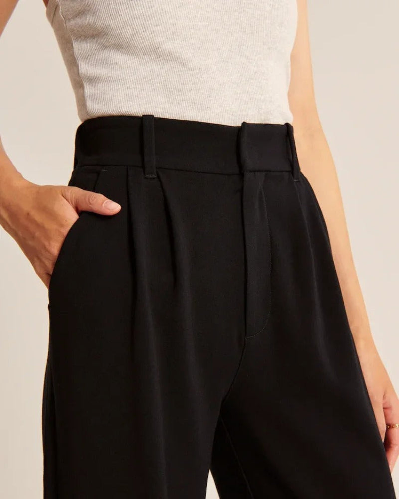 Dames Hoge Taille Pantalon met Wijde Pijpen