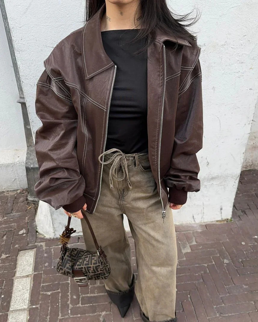 Dames Oversized Contrast Bomberjack