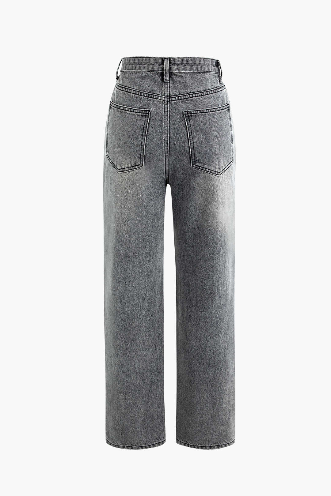 Dames Hoge Taille Jeans met Schuin Tailleband