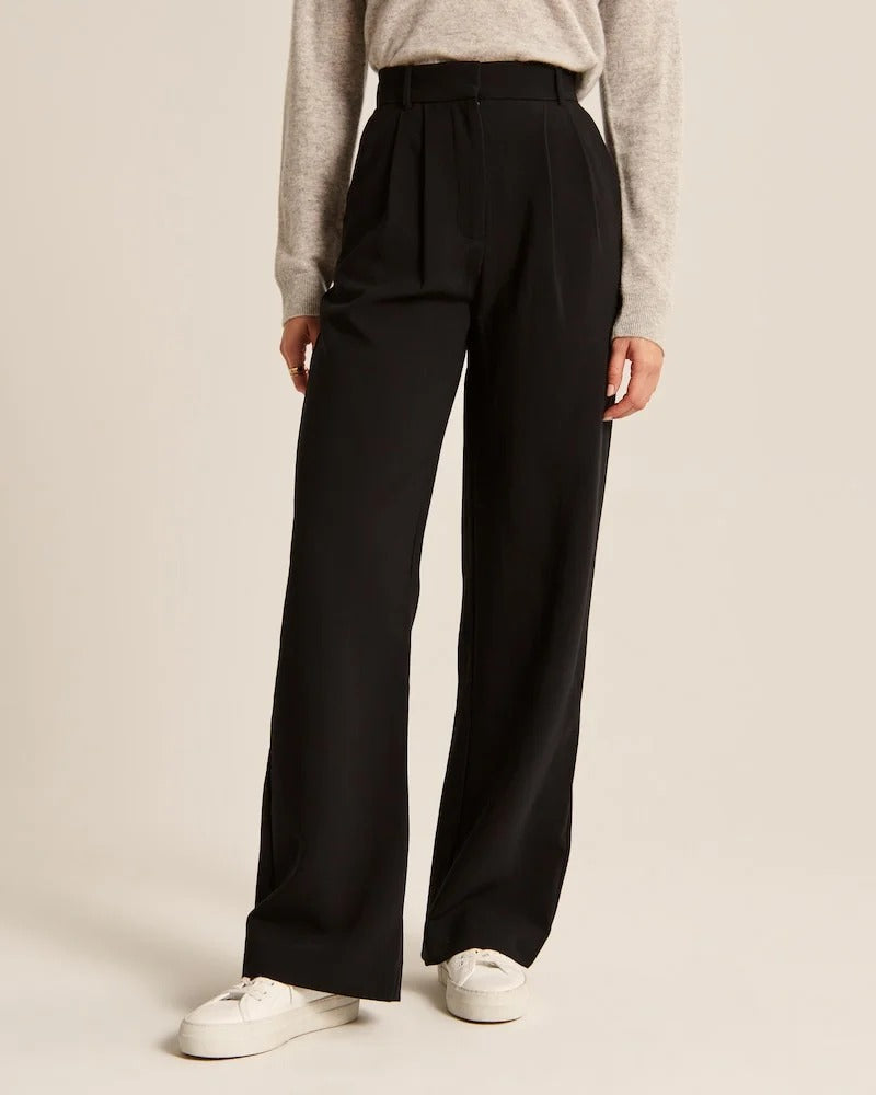Dames Hoge Taille Pantalon met Wijde Pijpen