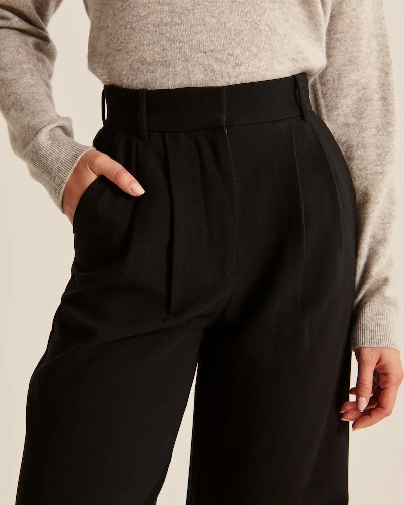 Dames Hoge Taille Pantalon met Wijde Pijpen