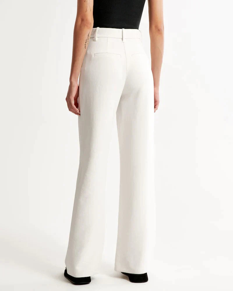 Dames Hoge Taille Pantalon met Wijde Pijpen